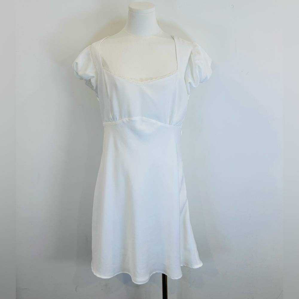 All in Favor Puff Sleeve Sweetheat Neck Dress in Ivory XL NWT - Picture 6 of 7